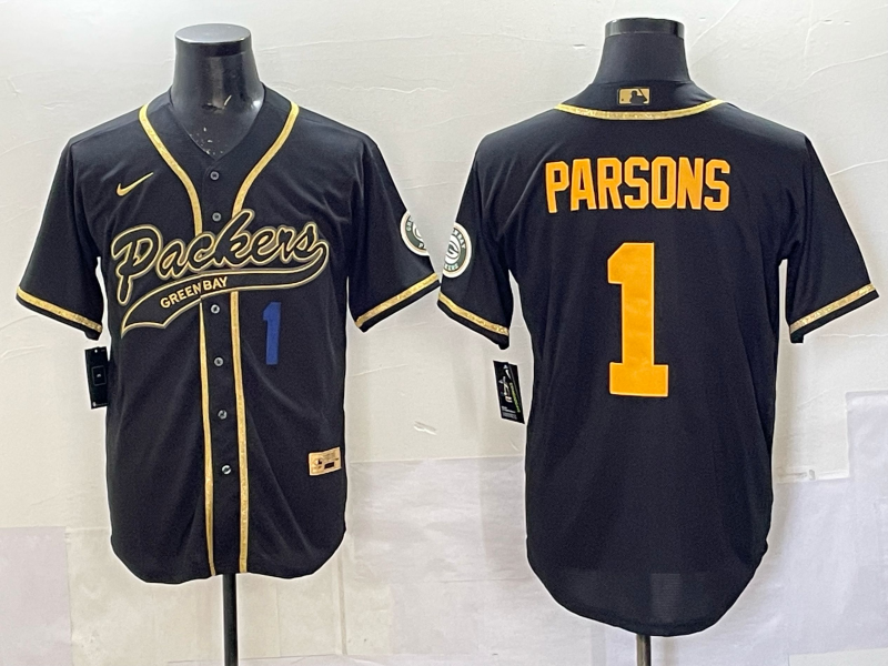 Men Green Bay Packers #1 Parsons black Nike NFL 2025 jersey 05->green bay packers->NFL Jersey